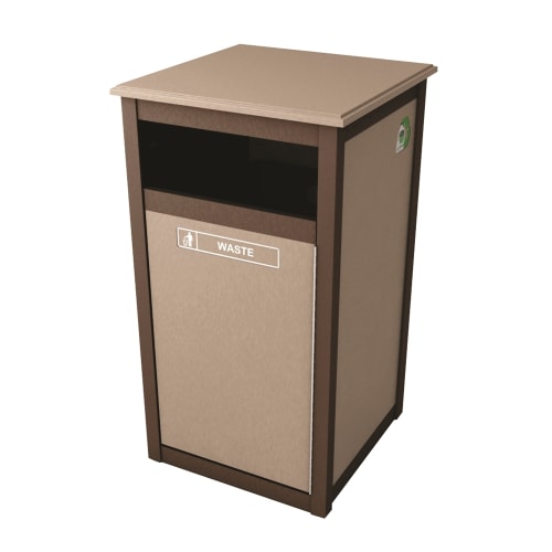 Waste 32 Gallon Black Receptacle Enclosure with Drop Hole